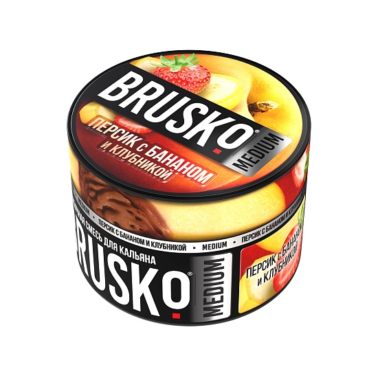 Купить Brusko Medium - Персик с бананом и клубникой 250г